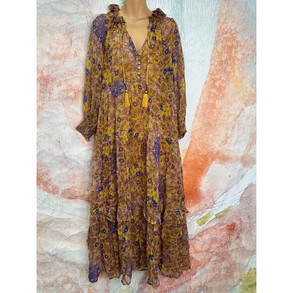 Anthropologie The Marais Printed Chiffon Maxi Dress - Picture 12 of 14